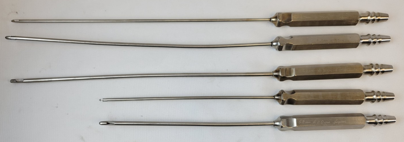 Set of 5 Grams Liposuction Cannulas Plastic Surgery Aesthetics
