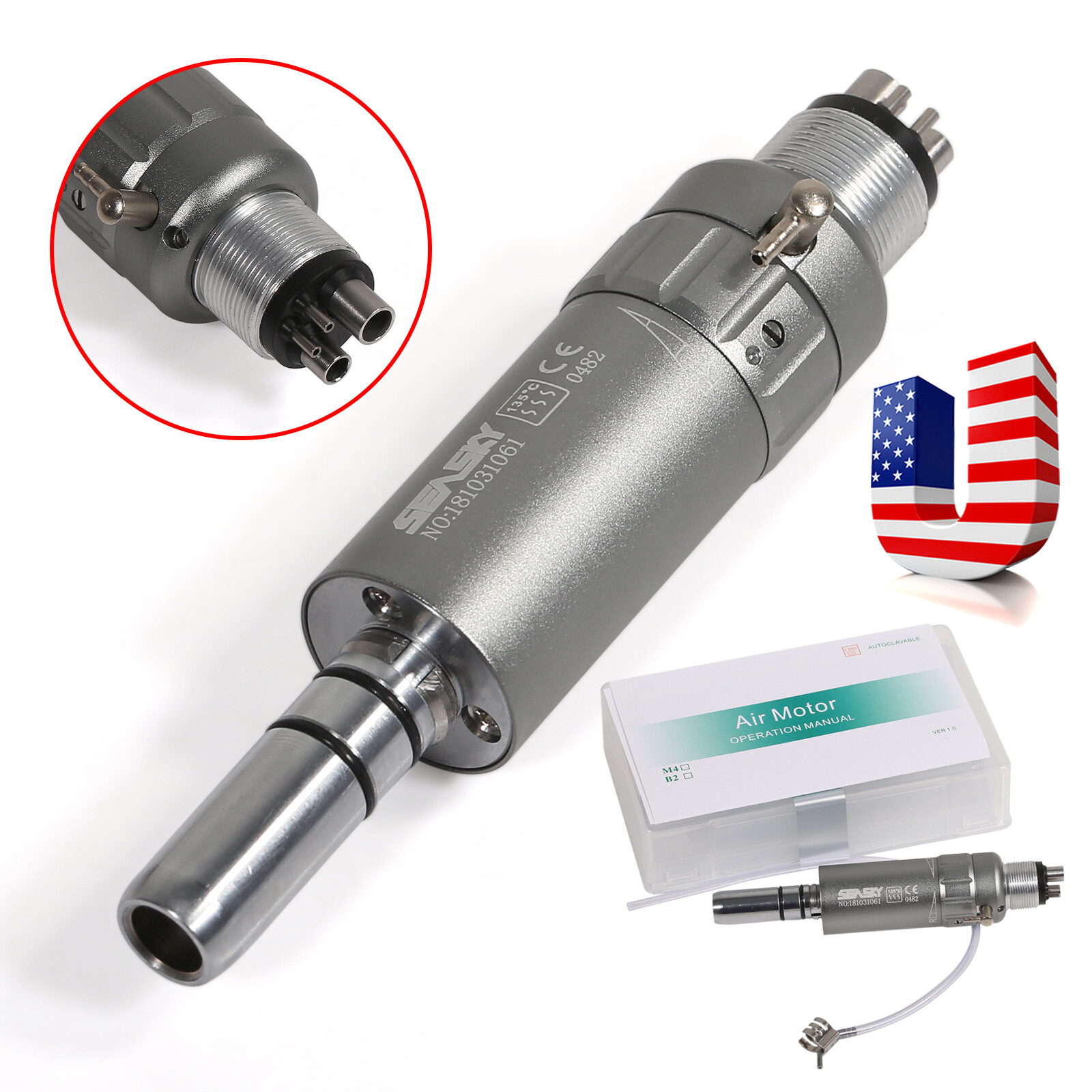 SEASKY USA Dental slow low Speed handpiece contra angle Air motor 4Hole YP