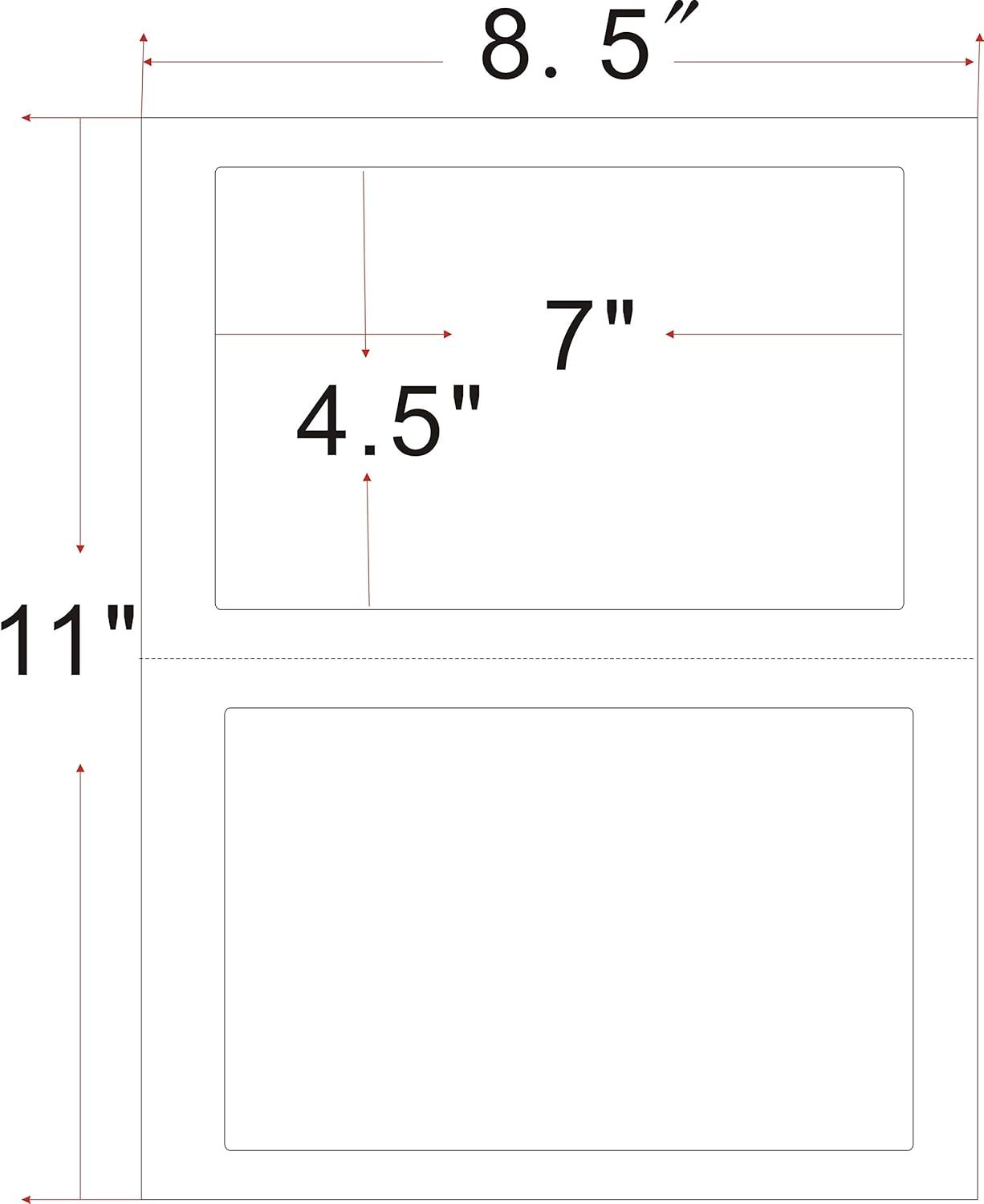400 Quality Round Corner Perforated Shipping Labels 2 Per Sheet 7″ x 4.5″
