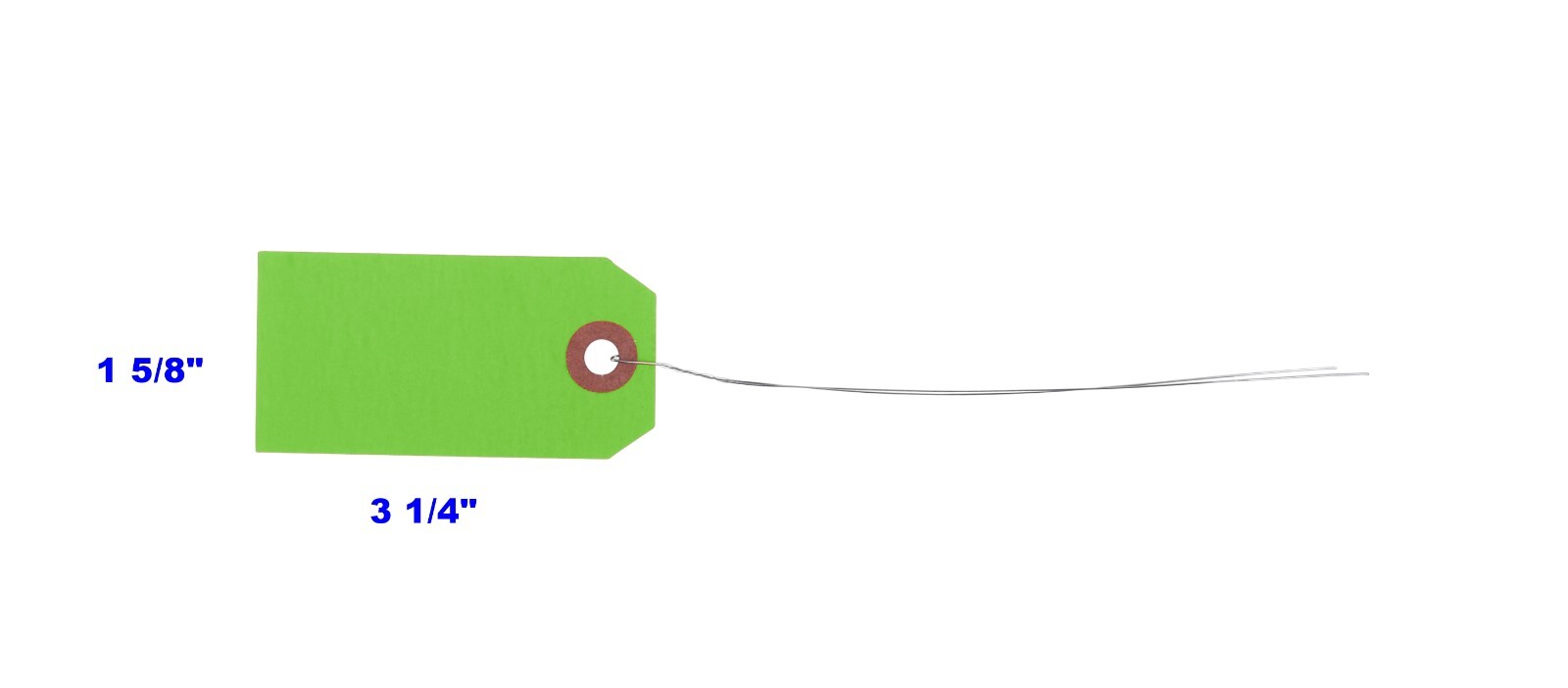 100 Green Tags with Wire 3 1/4 x 1 5/8″ Size 2 Inventory Price Hang Prewired Tag
