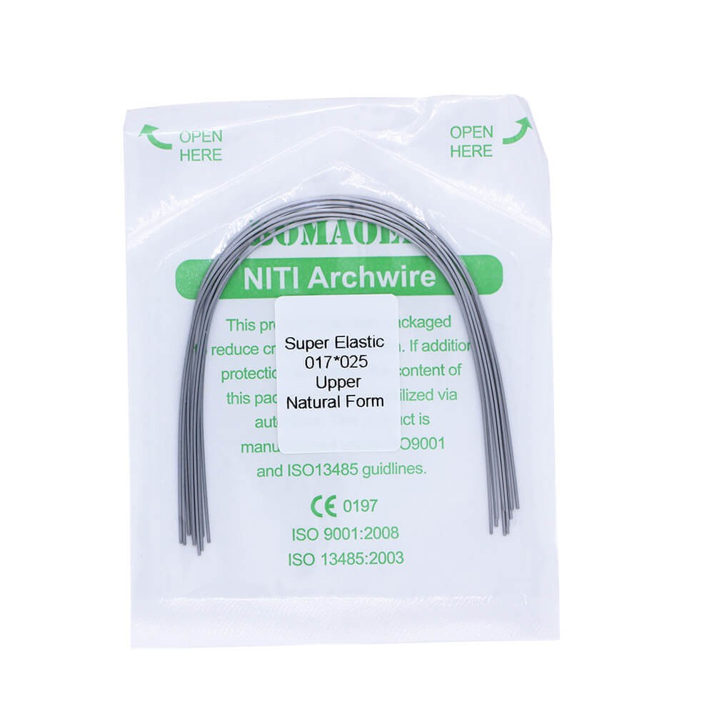 50×Dental Ortho Super Elastic Niti Rectangular Arch Wires Natural 17×25 Upper