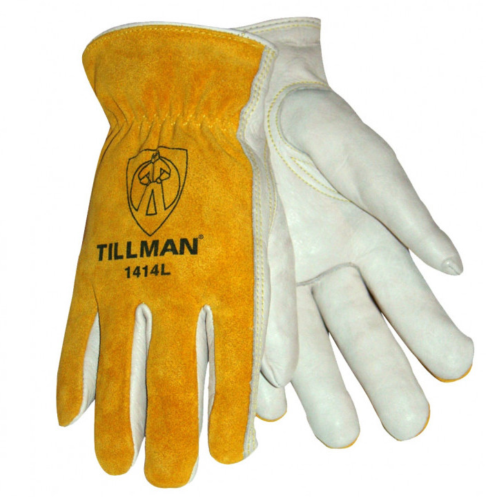 Genuine Tillman 1414 Drivers Gloves Top Grain Pearl Cowhide Work Gloves (SM-2XL)