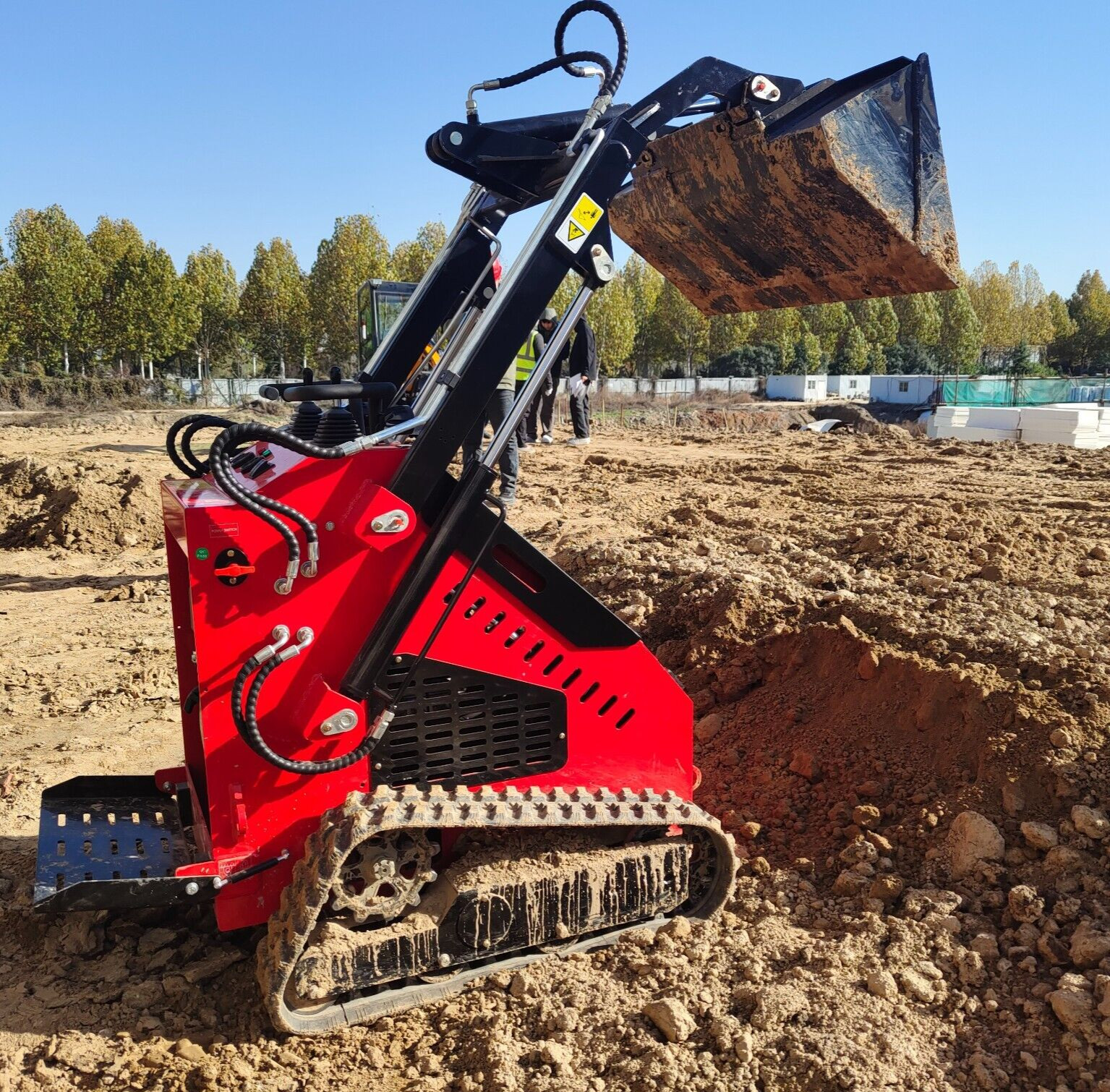 13.5HP Hydraulic Mini Skid Steer Loader Stand-on Track Gas Guided Drive Garden