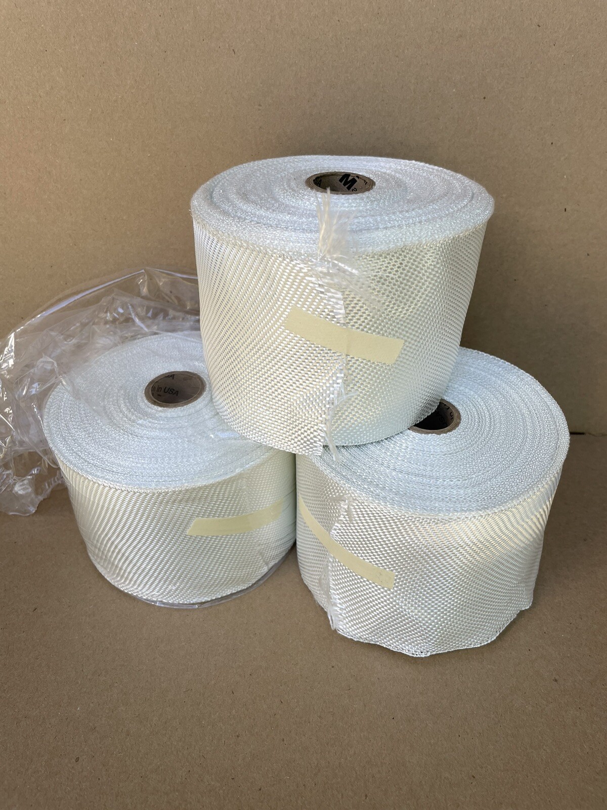 3x Lot Of Fiberglass Boat & Flooring Cloth Fabric Tape 8.71 oz 4″ X 50yd Rolls
