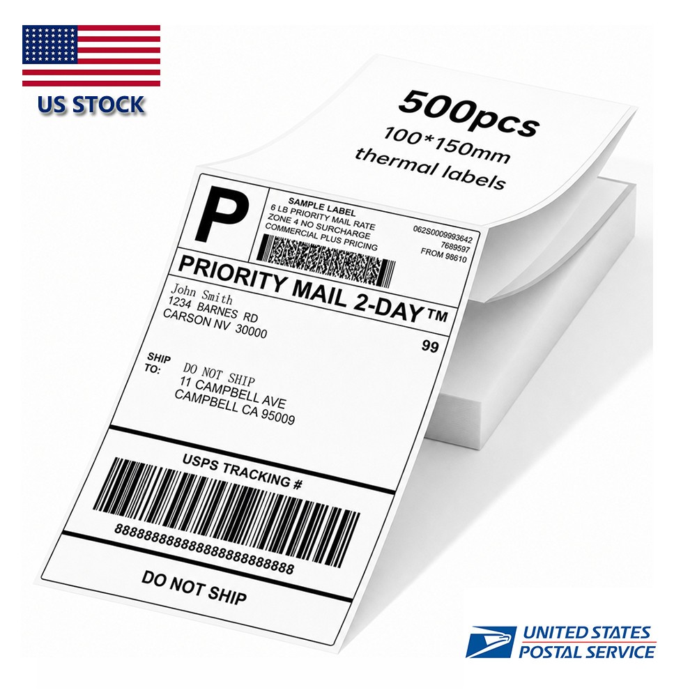 500PCS 4×6 Thermal Shipping Labels Foldable Any Prints Thermal LabelmPaper