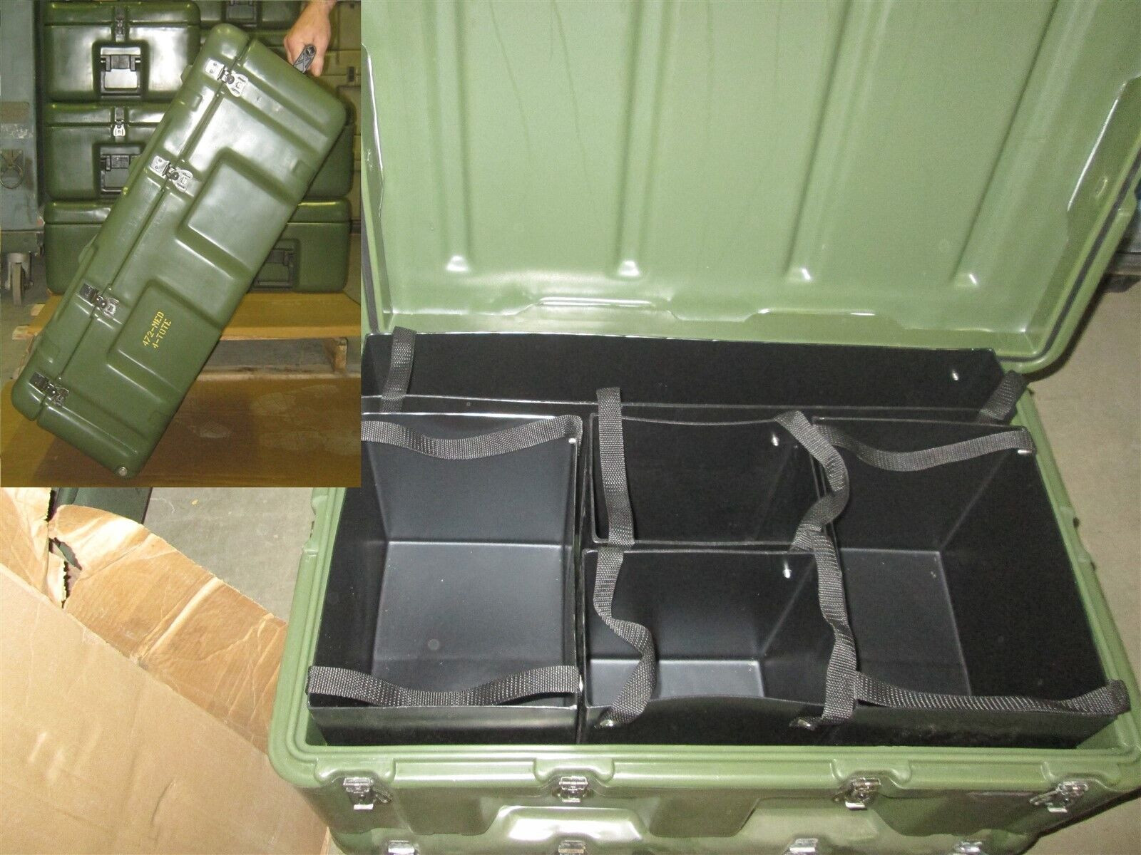 Hardigg Pelican Single Lid Hard Case 33x21x13 Medical Chest 5 Inner Totes