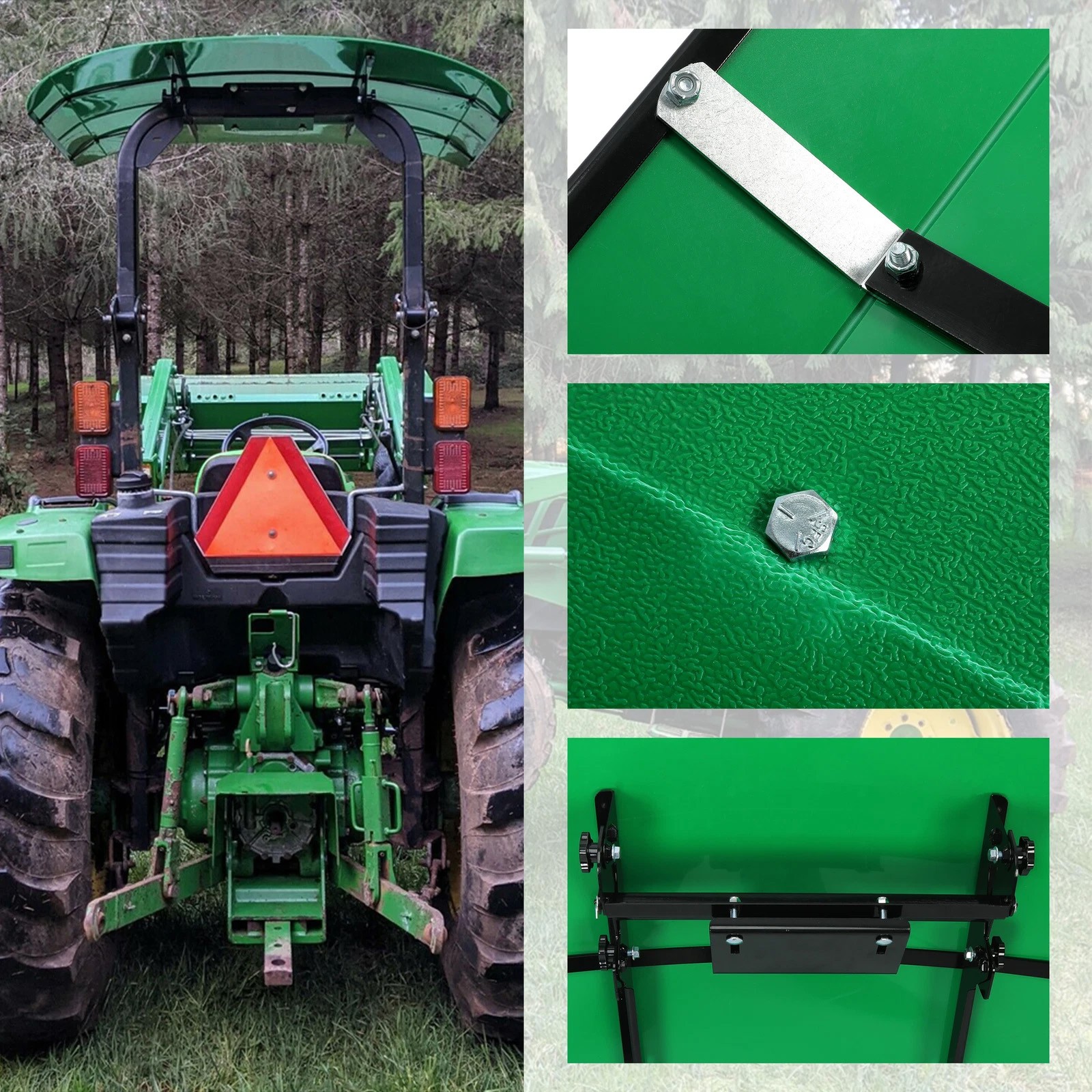 Green Tuff Top Tractor ROPS Canopy 52″ X 52″ For Tractor Mowers Umbrella