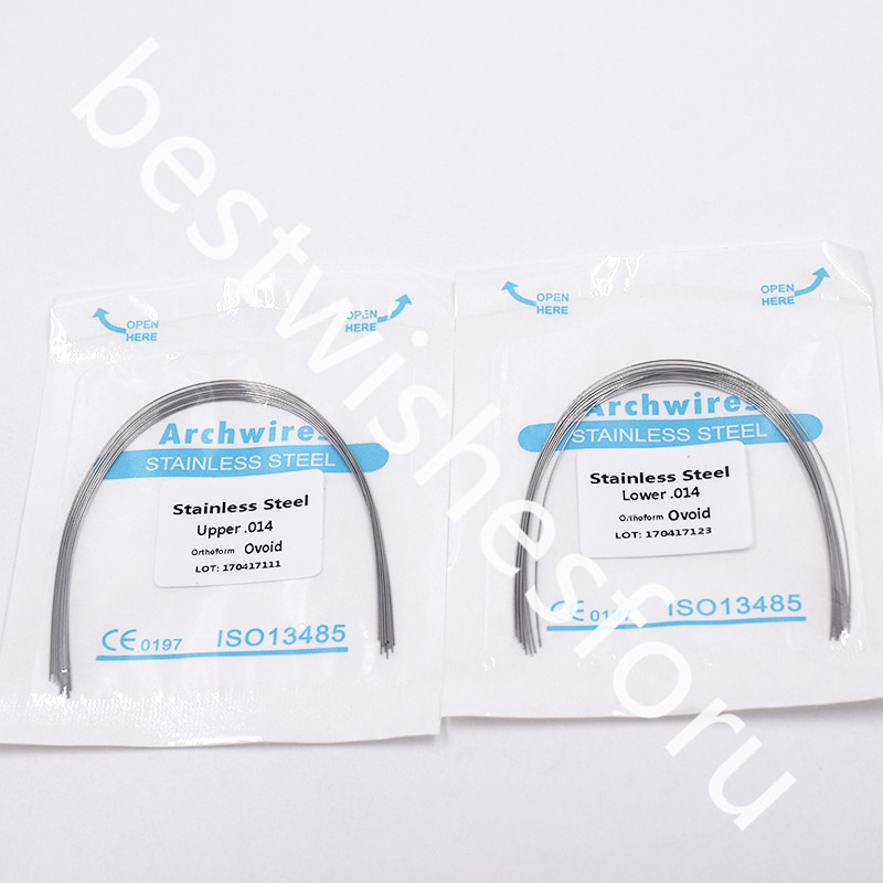 100x 10 Bag Dental Ovoid Stainless Steel Round Arch Wire 012-020 Upper Lower Opt