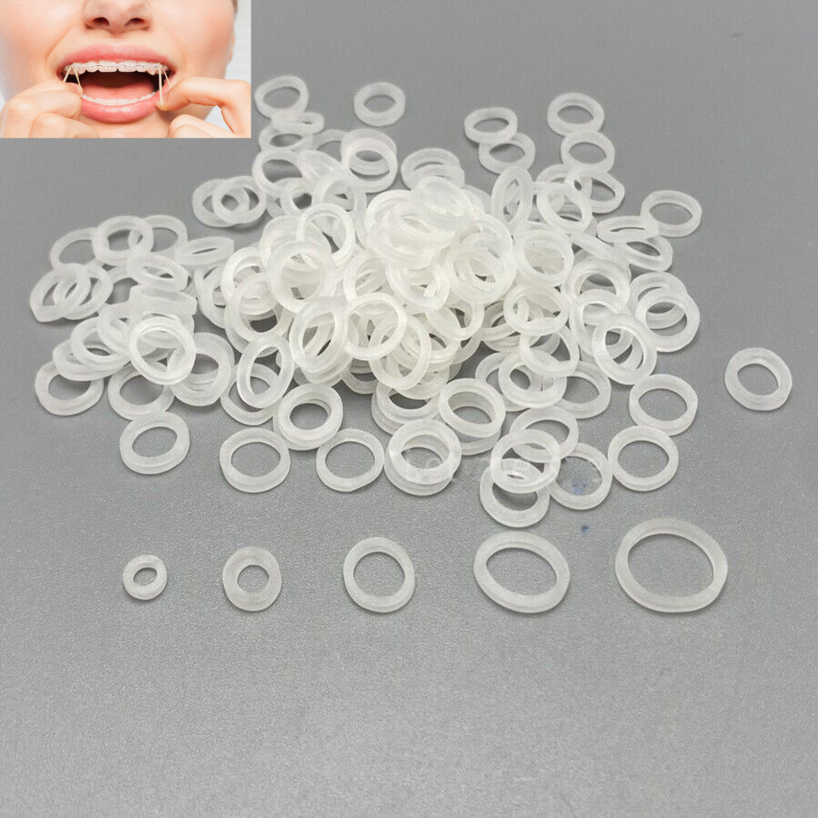 100 Pcs Dental Orthodontic Intraoral Elastic Latex Rubber Band Clear FDA