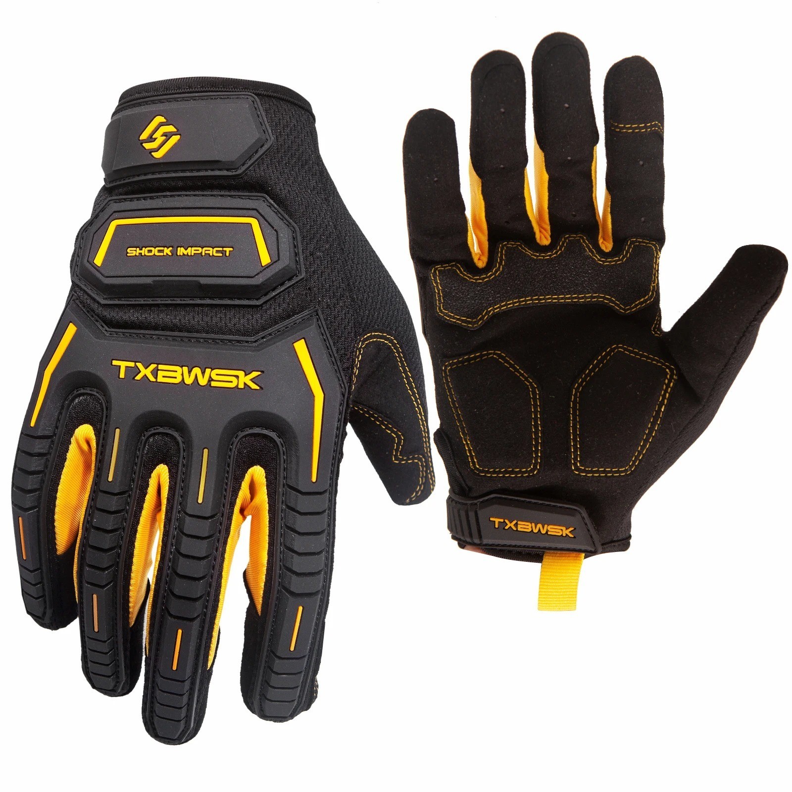 1Pair Heavy Duty Work Gloves,Mechanic Gloves ImpactProtection