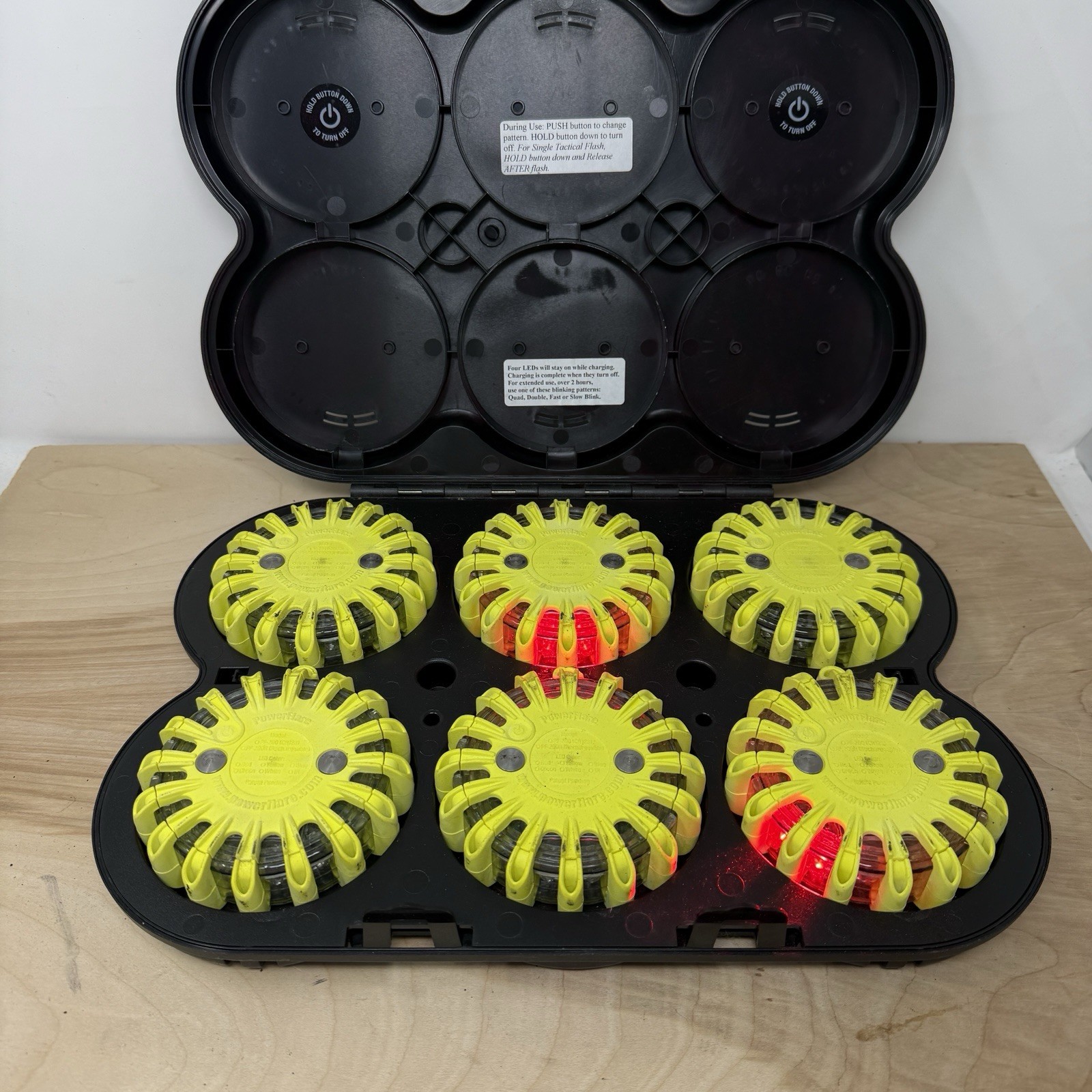 PowerFlare PF-200R Rechargeable 6-Pack LED Safety Lights W/ Case – No Charger