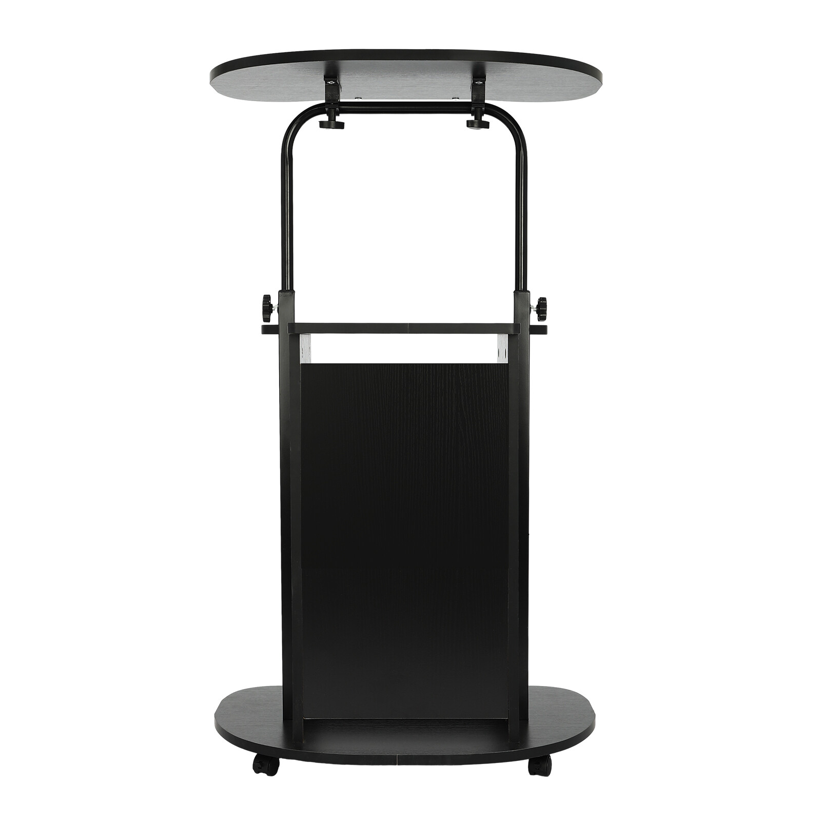 Black Sit-to-Stand Rolling Adjustable Storage Medical Laptop Computer Cart Desk
