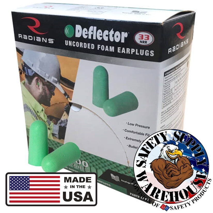 Radians FP90 Deflector Green Earplugs Uncorded NRR33 200/Box