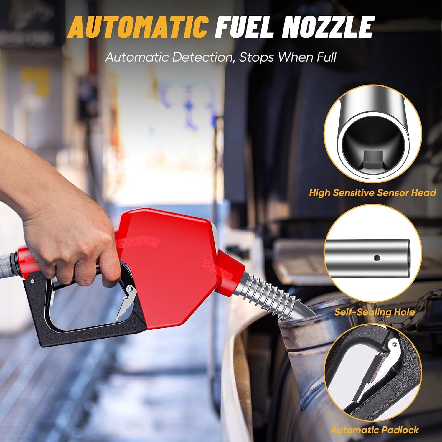 Cordless Electric Fuel Transfer Pump with Nozzle & Hoses Kit 12GPM 4.0Ah Battery