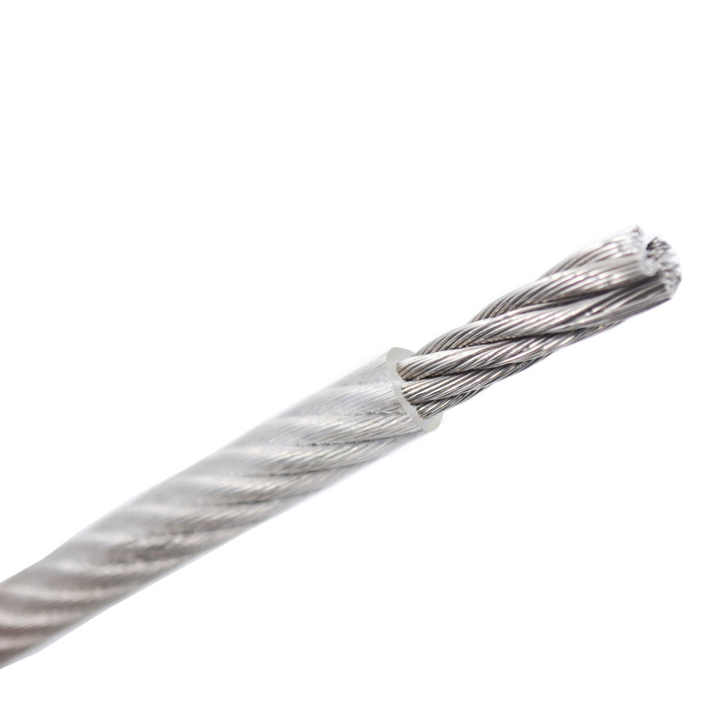 304 Stainless Steel Wire Rope Cable Rigging Φ0.5mm-12mm PVC Coated Clear / Black