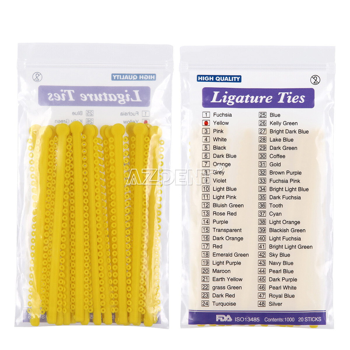 25 Colors AZDENT Dental Orthodontic Ligature Ties Elastic Rubber Bands Bracket