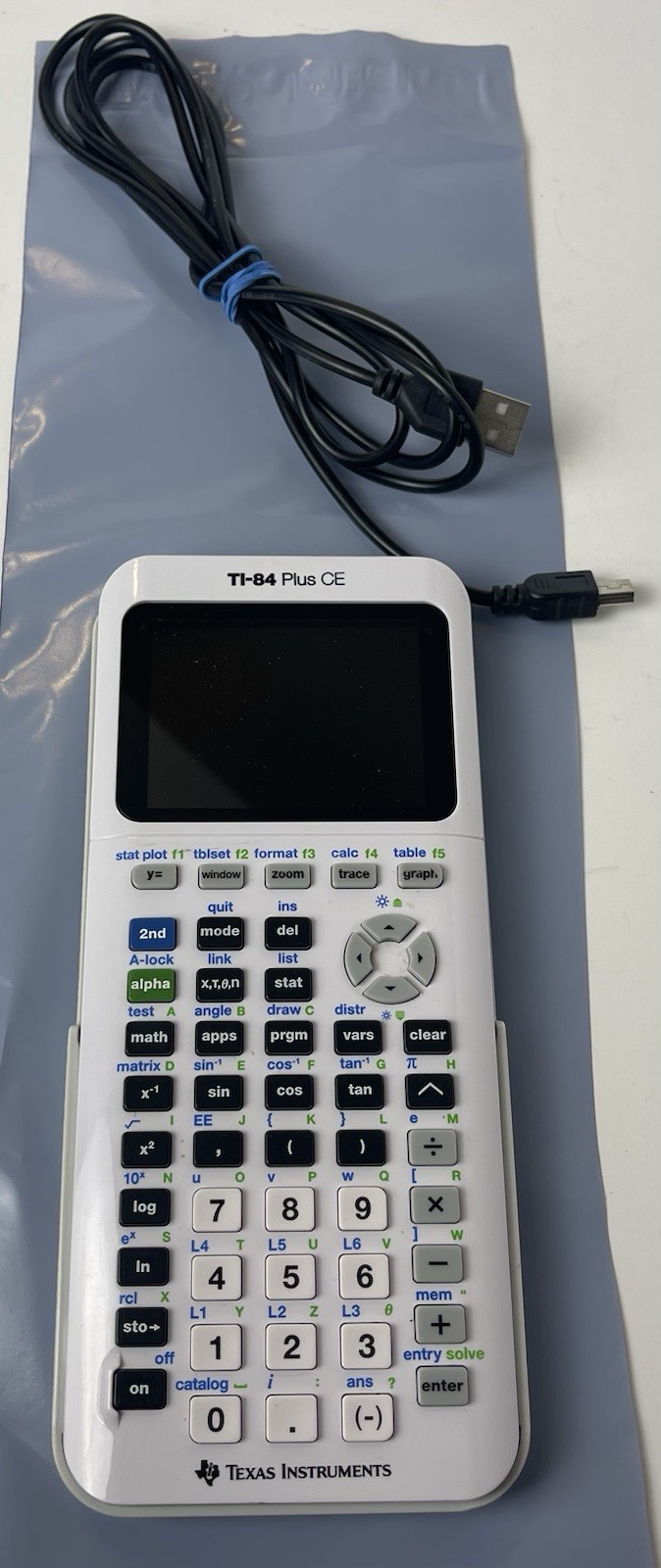 Texas Instruments TI 84 Plus CE Graphing Calculator With Charging Cable Working