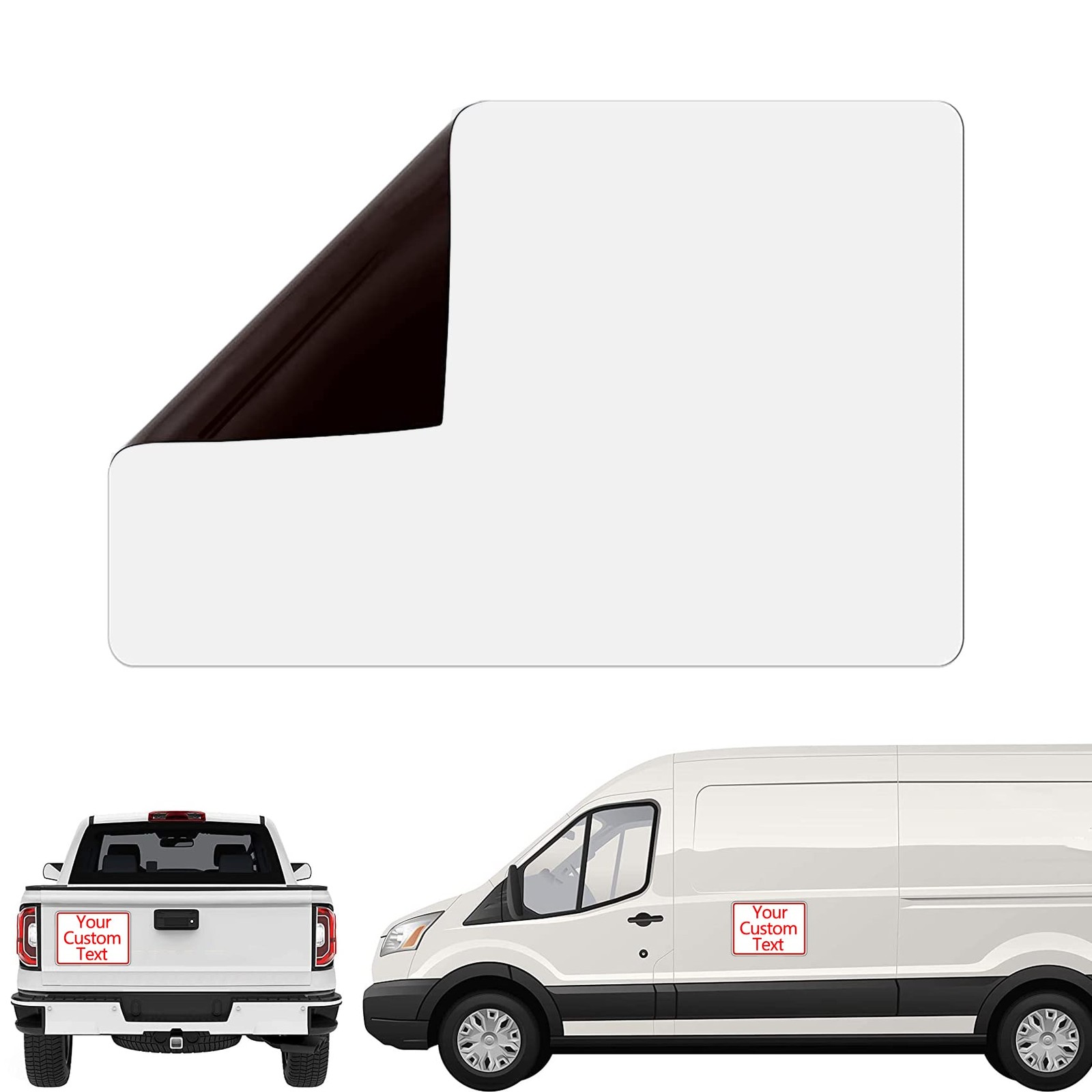 Car Magnetic Sheet, Large Blank White Magnet Sign 11.5″ x 17.5″ 30 Mil, WHITE