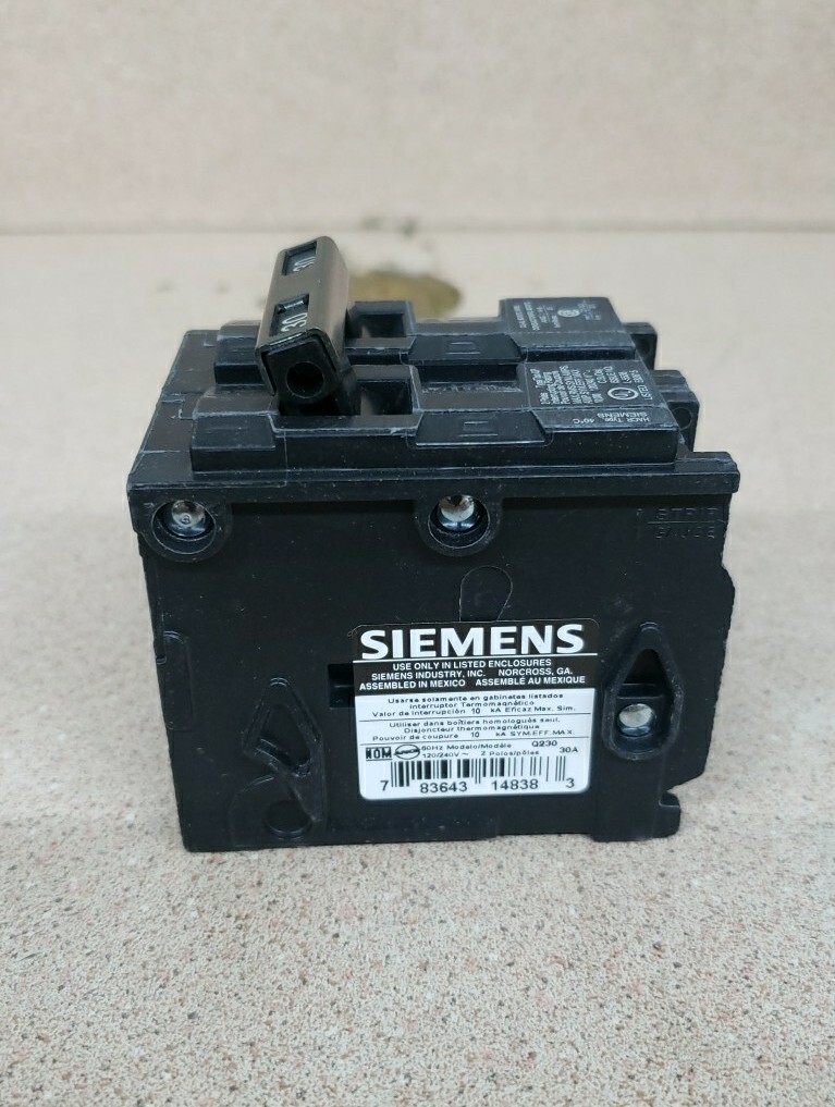 1) New! SIEMENS Q230 CIRCUIT BREAKER 30AMP, 2 POLE, 120/240V