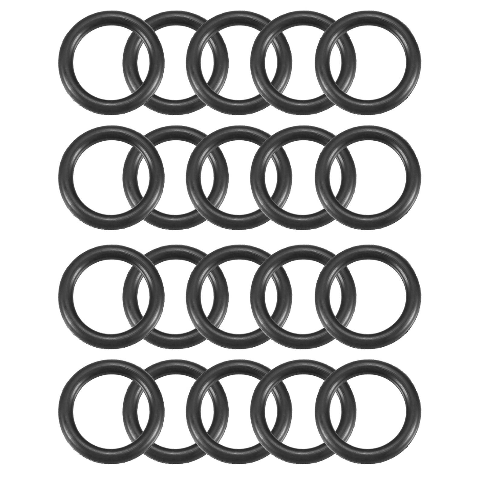 20 Pc Black Silicone O Ring Seal Washers 21mm x 15mm x 3mm