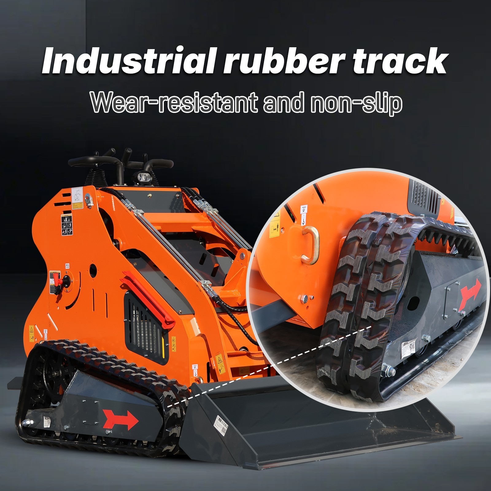 Upgraded Mini Skid Steer 24HP Twin cylinder Tracked Loader Three-stage Pump
