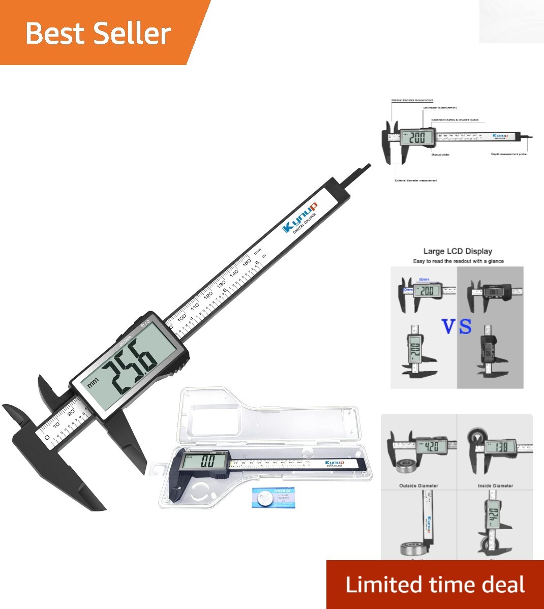 Accurate 6” Digital Caliper with 0.2mm Precision – Ideal for All Measurements