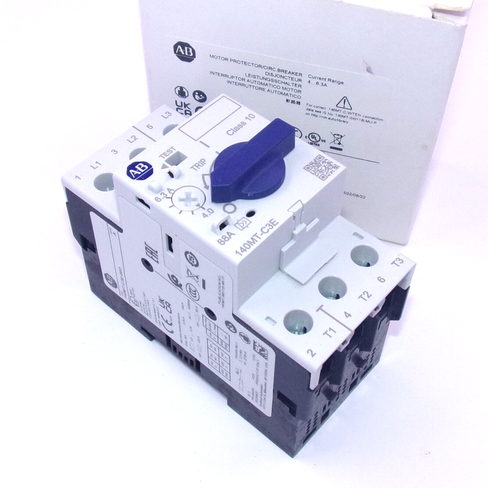 Allen-Bradley 4.0-6.3A 3-Pole Motor Protection Breaker 140MT-C3E-B63 SER. A