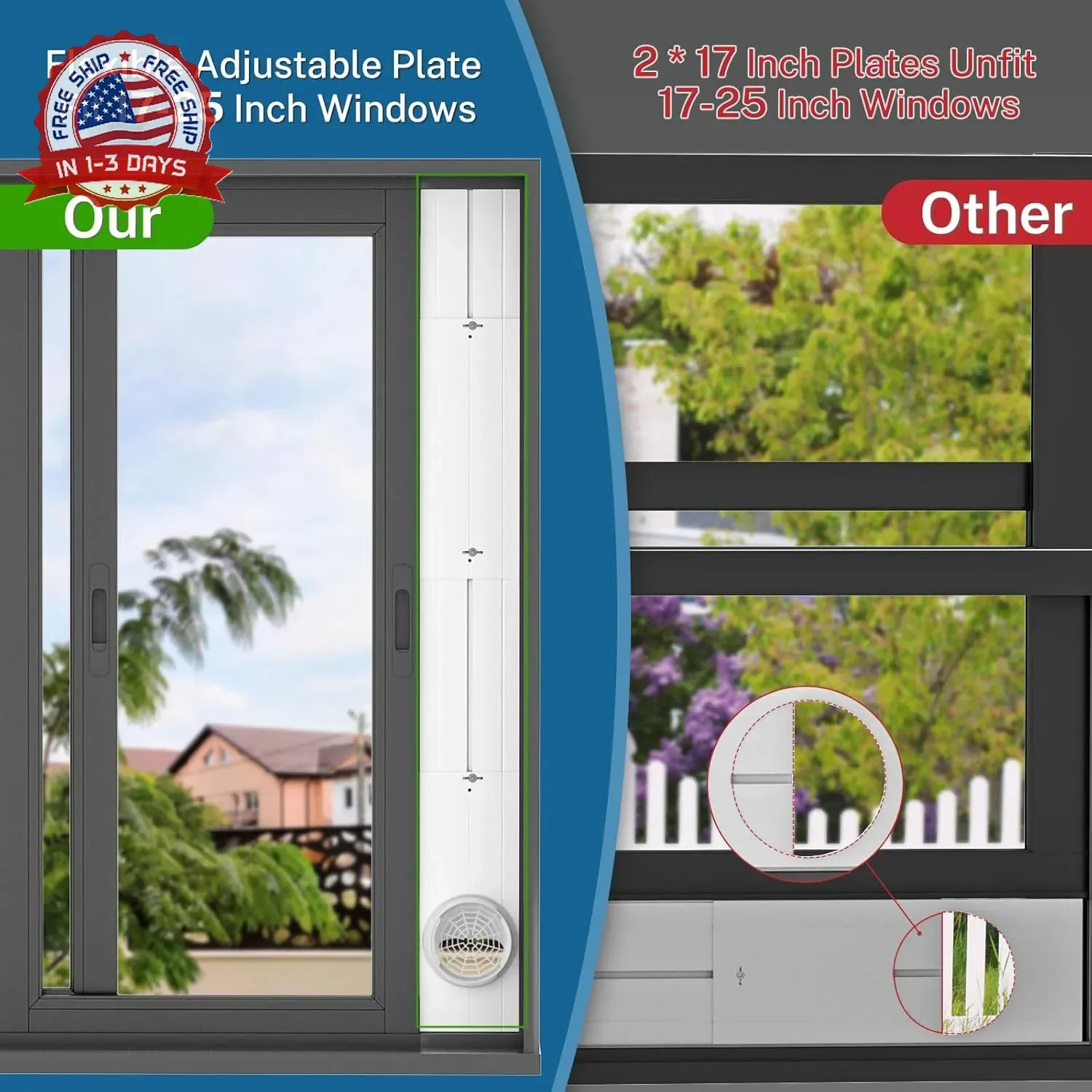 Insputer Portable ac Window Vent Kit with Universal Coupler, New Adjustable Air