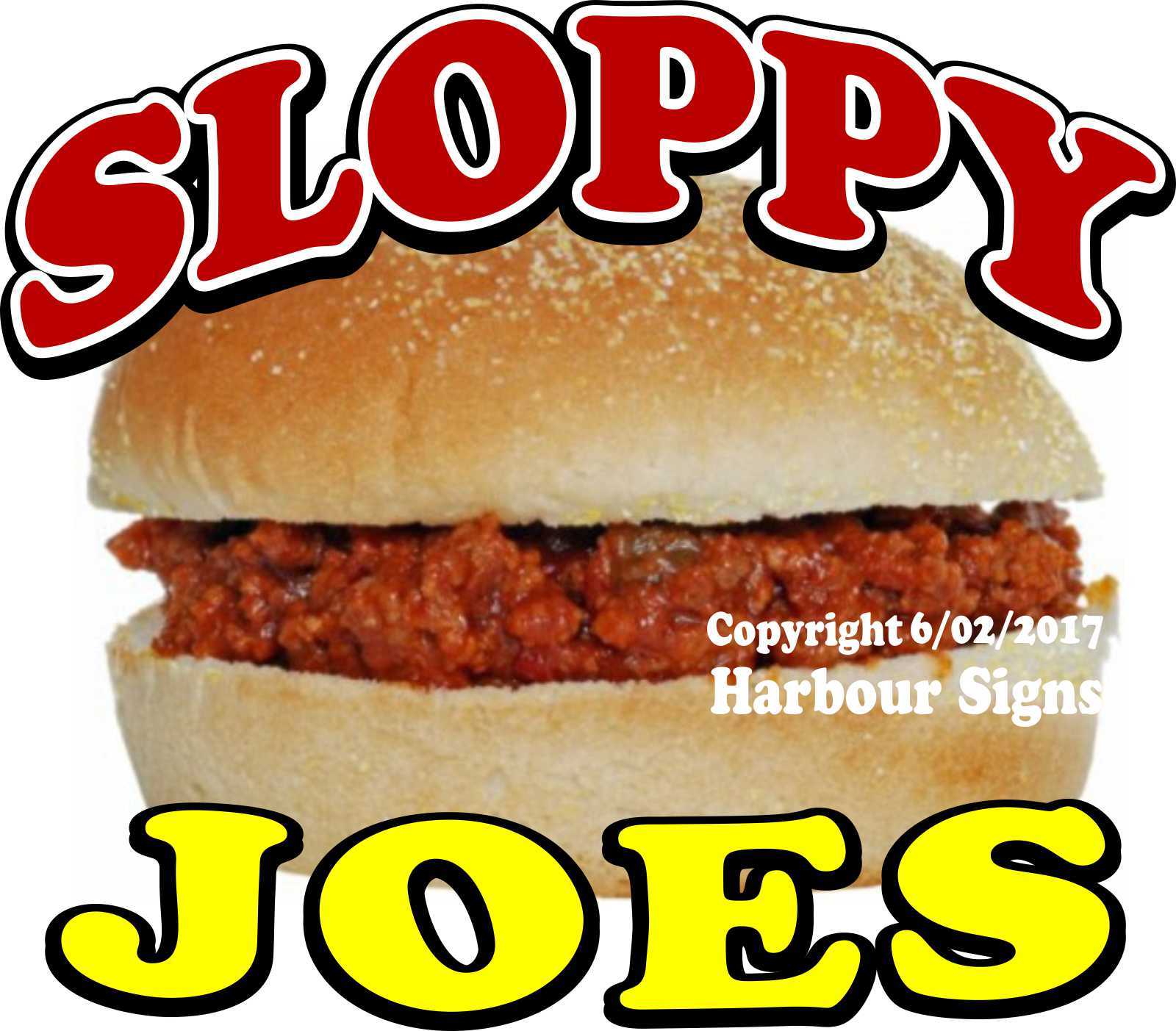 Sloppy Joes DECAL (Choose Your Size) Food Truck Sign Concession Sticker