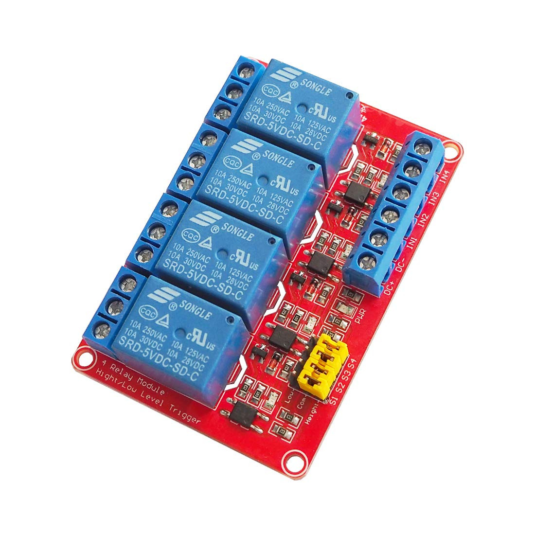 4 Channel 5V Relay Module with Optocoupler Isolation Support High and Low Lev…