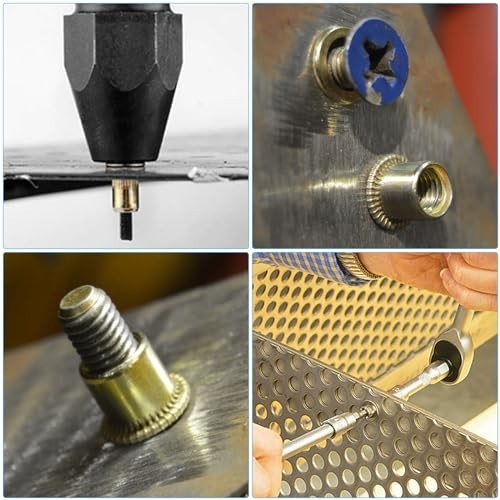 100 Pcs RIVET NUT Flat Head Threaded Insert 1/4-20 UNC Carbon Steel Nutsert SAE