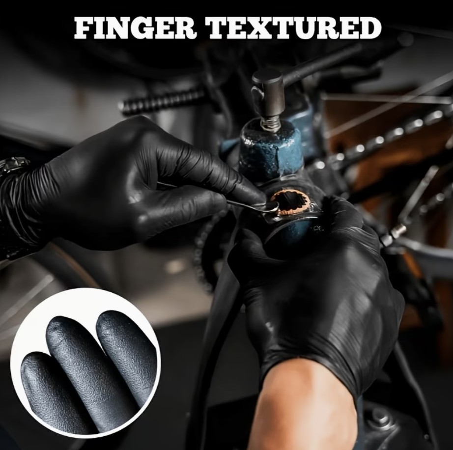 Disposable Gloves Latex – Heavy Duty Black 6Mil Nitrile-Free Powder-Free 100Pcs