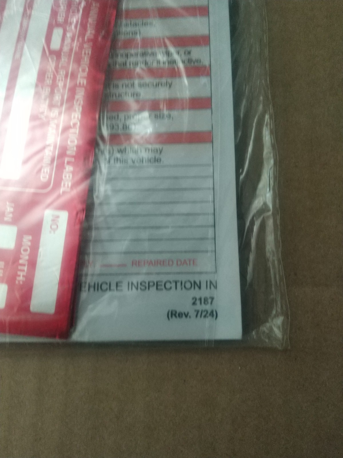 10 PACKS! Annual Vehicle Inspection Report With Red Aluminum, FMCSA