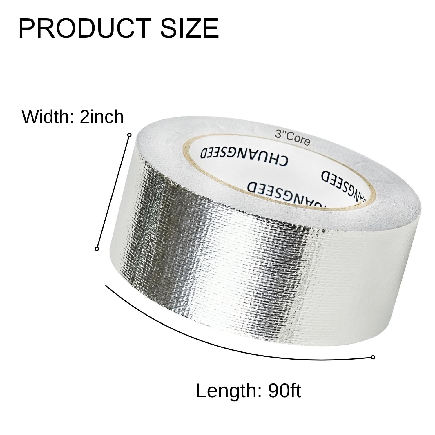Adhesive Heat Shield Tape Aluminum Fiberglass 2in x 90ft Heat Reflective