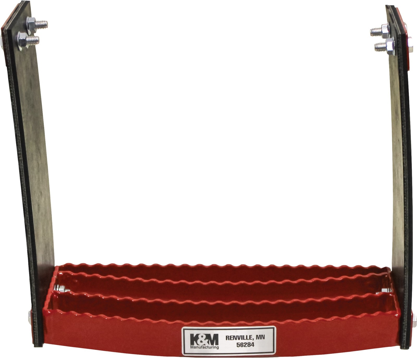KM Universal Bolt-On Flex Step – Red flexible step for tractors
