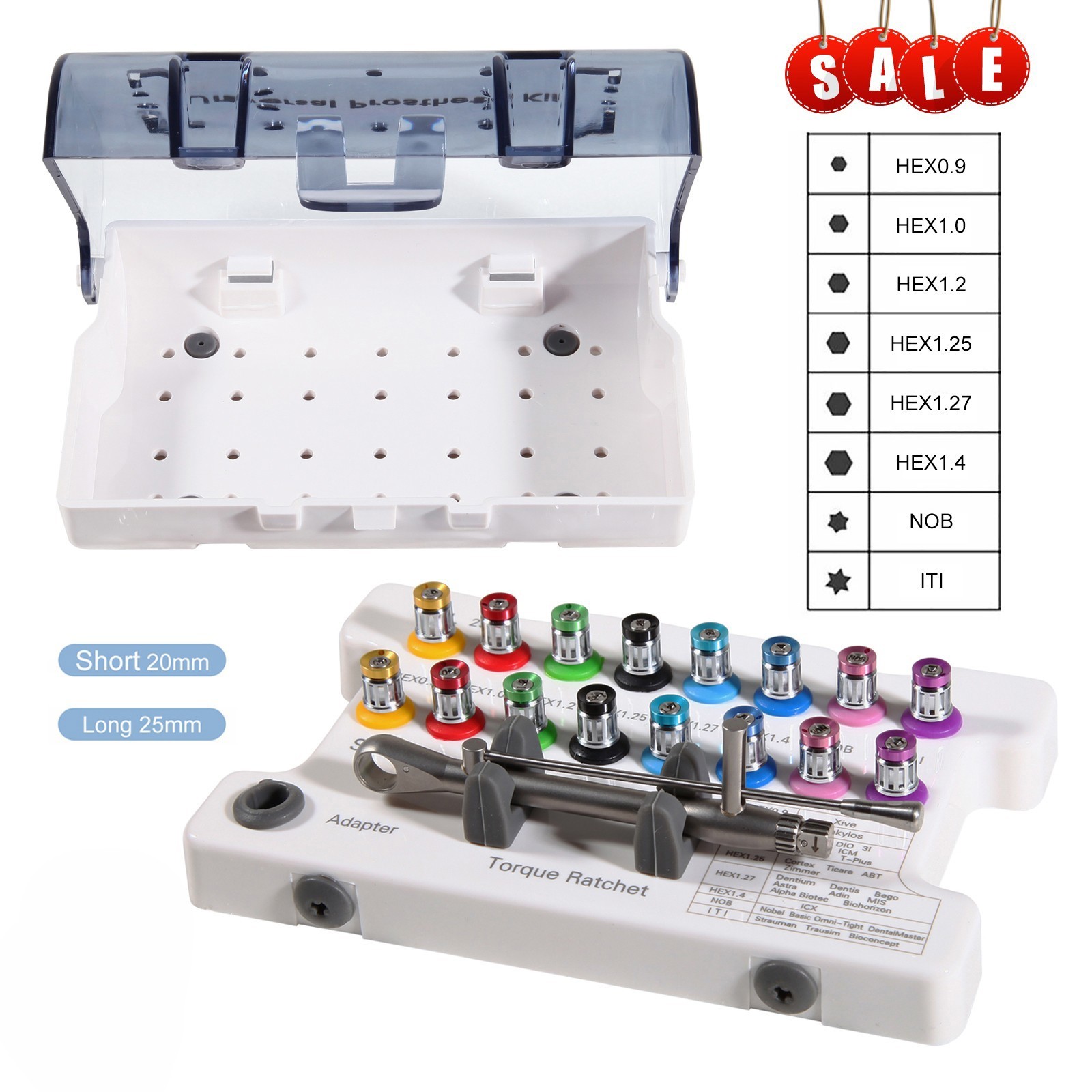 Dental Universal Implant Prosthetic Kit Torque Wrench Screw Drivers Remover USA