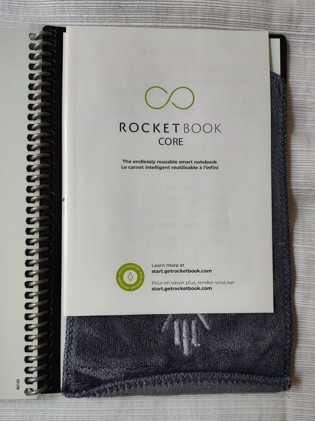 RocketBook Reusable Spiral Notebook Core Black Open Box 6″x9″