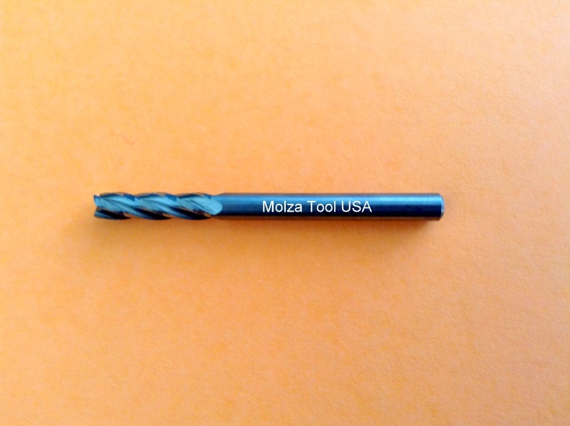CARBIDE END MILL 10 PCS 1/8″ DIA 3/8″ STUB LOC 4 FLUTE RHS RHC 10 PACK USA MADE