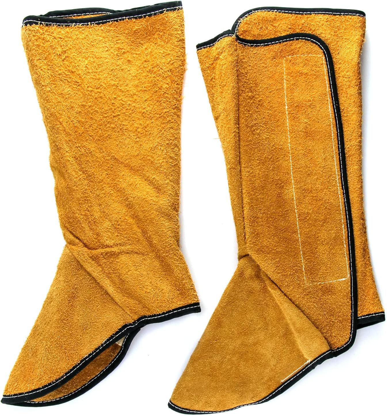 Leather Welding Boot Covers & Leg Gaiters, Heat/Spark Resistant, One Size Straps