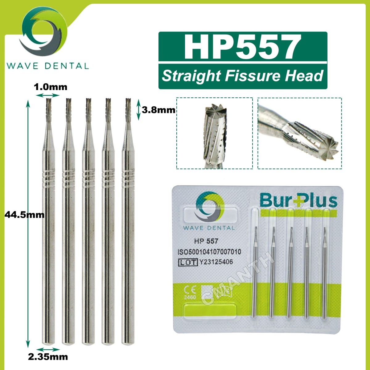 US WAVE Dental Tungsten Carbide Burs Dentistry Drills Dental Bur HP Dia 2.35mm