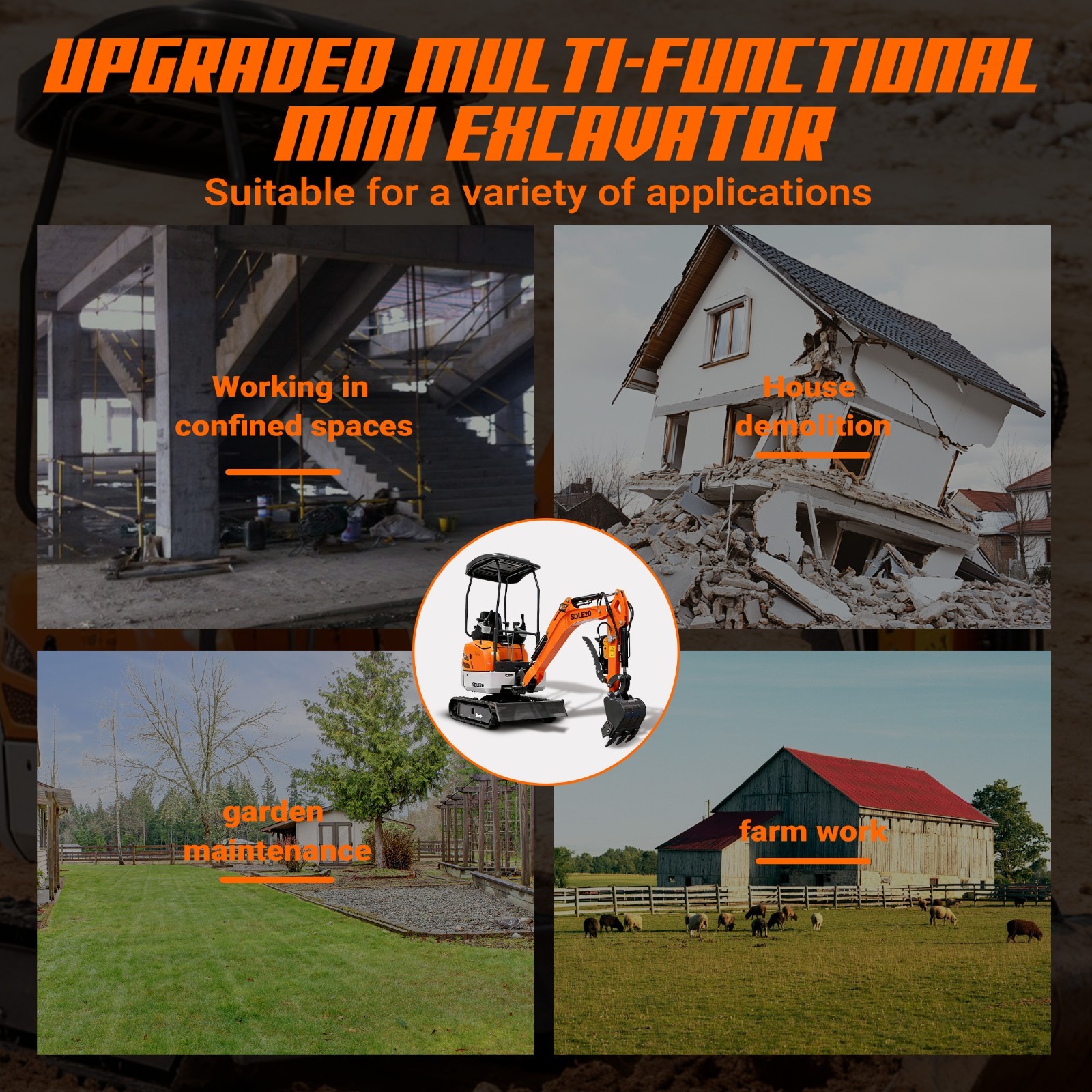 20HP Kubota EPA Mini Excavator | Hydraulic Thumb, Side Tilt & Wide Tracks