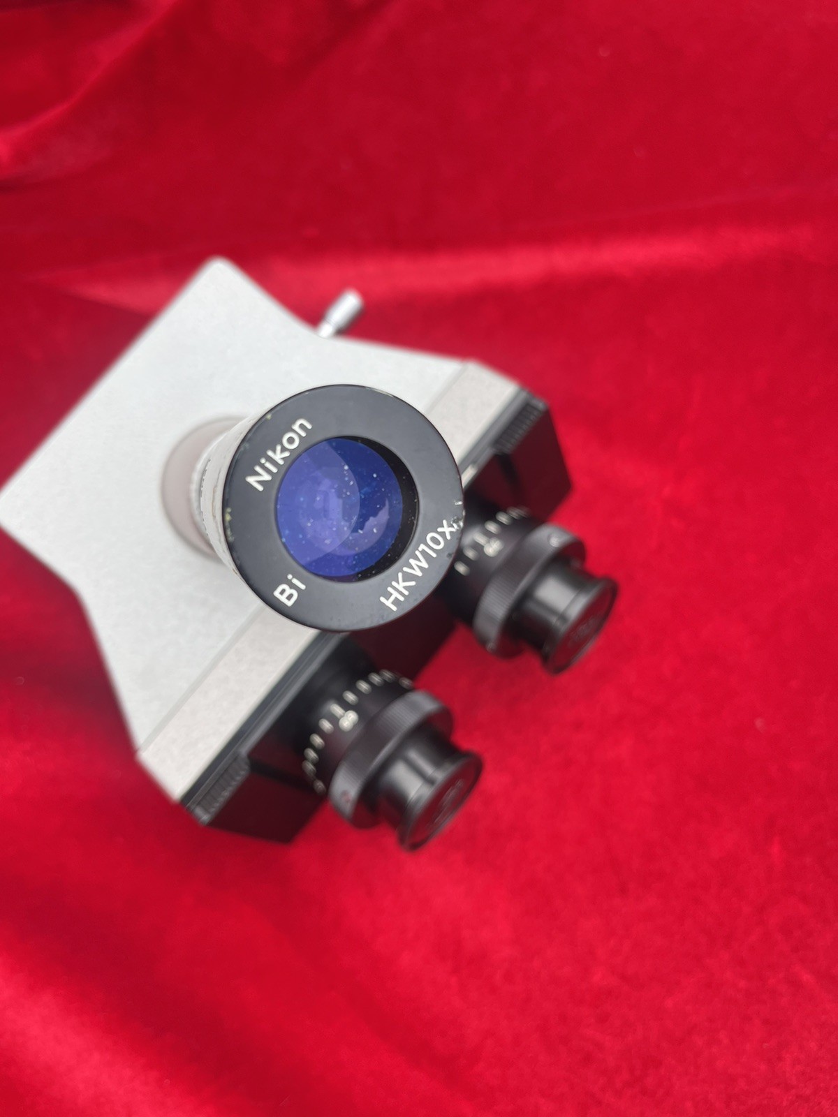 Olympus CH Trinocular Head for CH Series Microscopes — Silver Hammertone Vintage