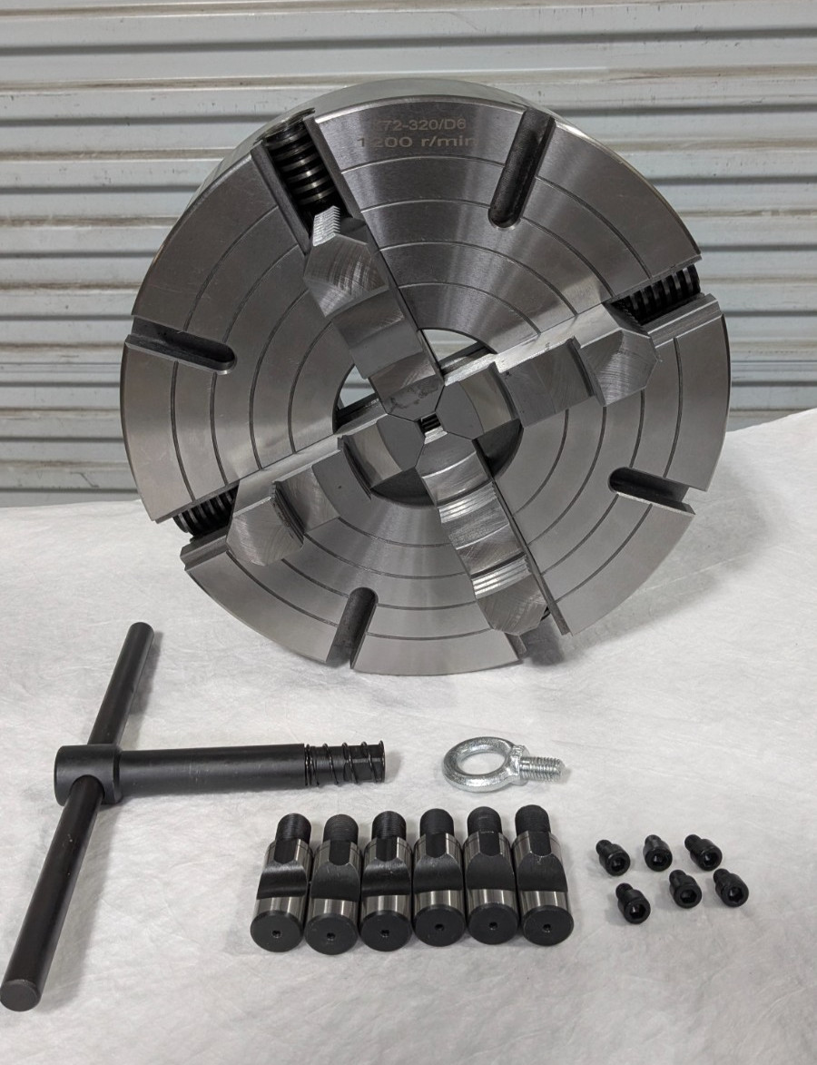 12″ Independent 4 Jaw Lathe Chuck D1-6 Mounting 3.74″ Through Hole 429-4126