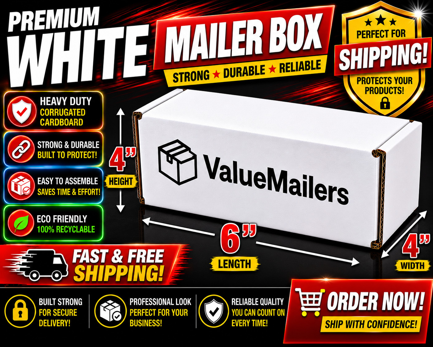 6x4x4 White Corrugated Shipping Mailers Packing Box Boxes Folding 50 100 To 1000