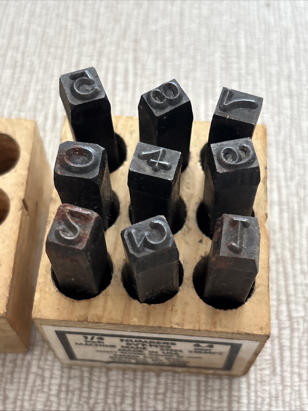 EMED 1/4 X6.4mm Numbers SVT-N25 Machine Made Steel Stamps USA