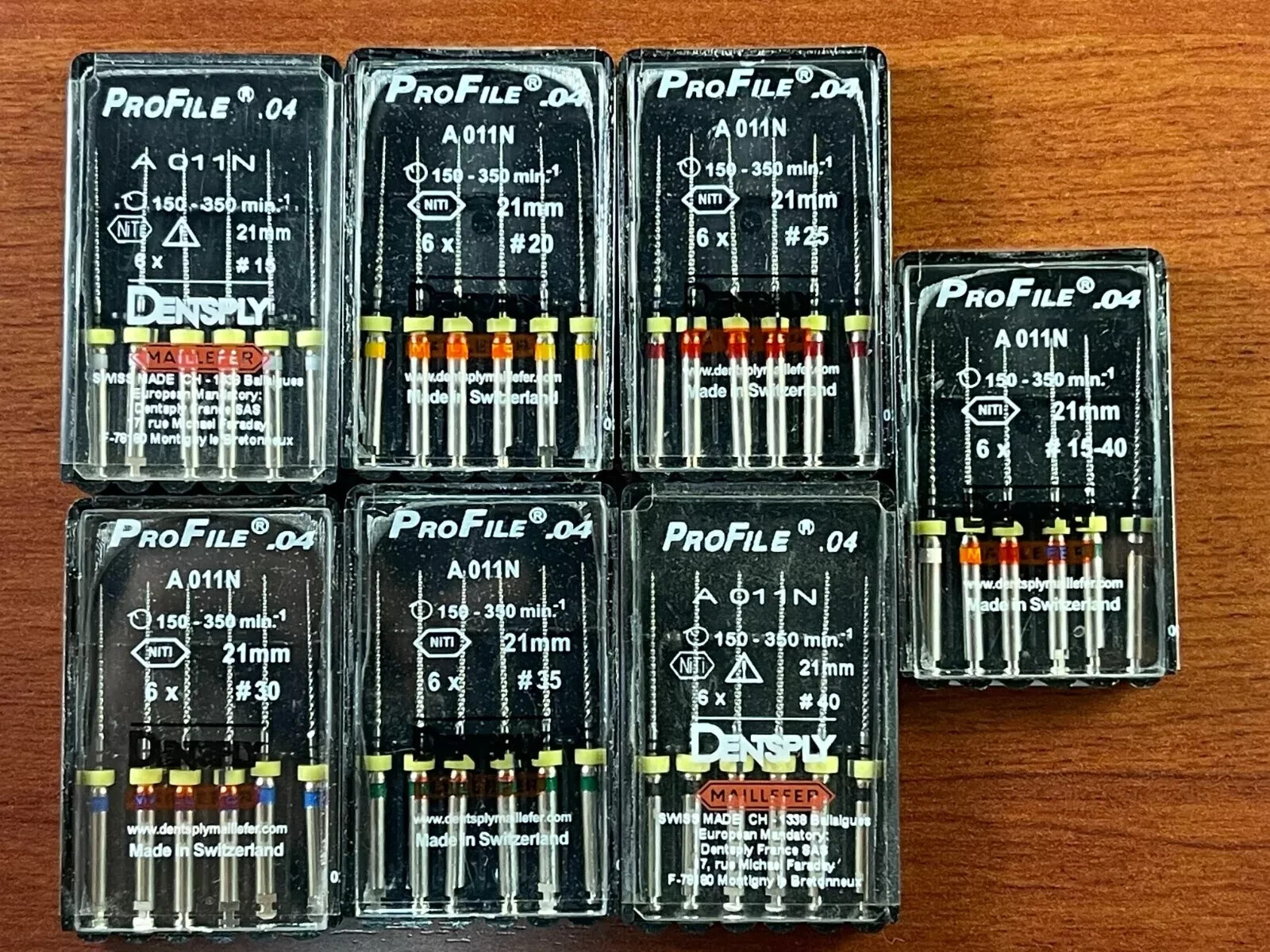Dentsply Maillefer Dental Profile ISO 21mm rotary files all Taper-6/pk all sizes