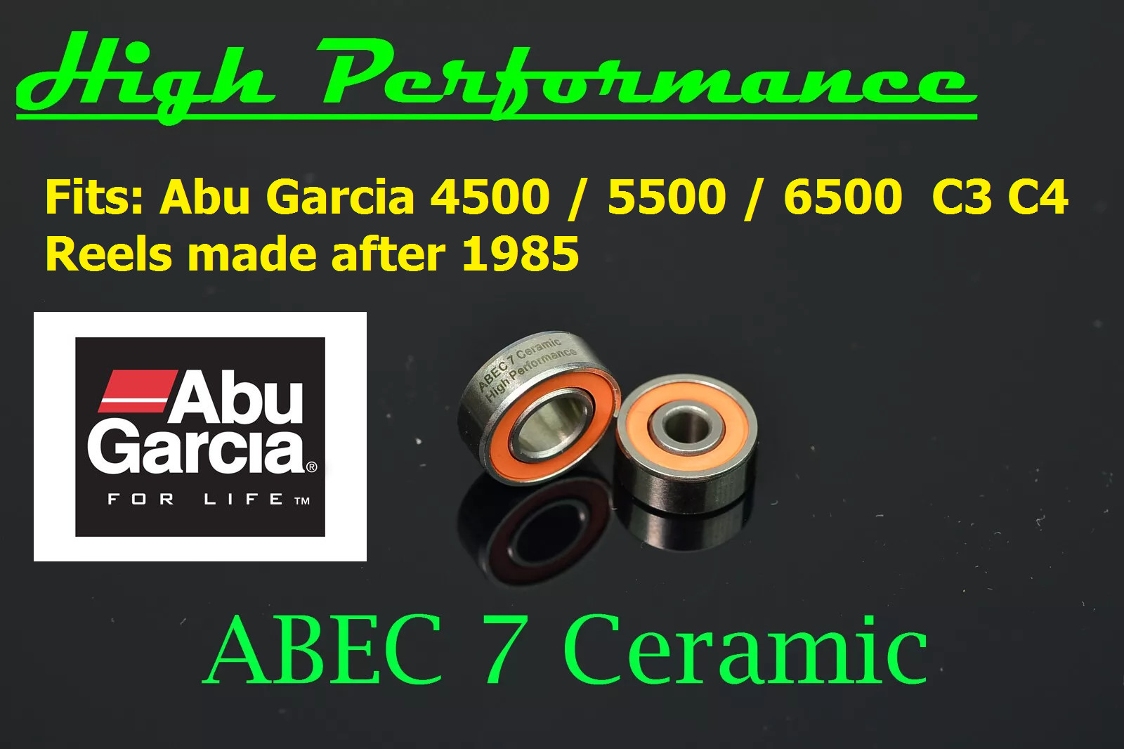 ABEC 7 Ceramic Bearings for Abu Garcia 4500 5500 6500 C3 C4 Fishing Reel GREAT!