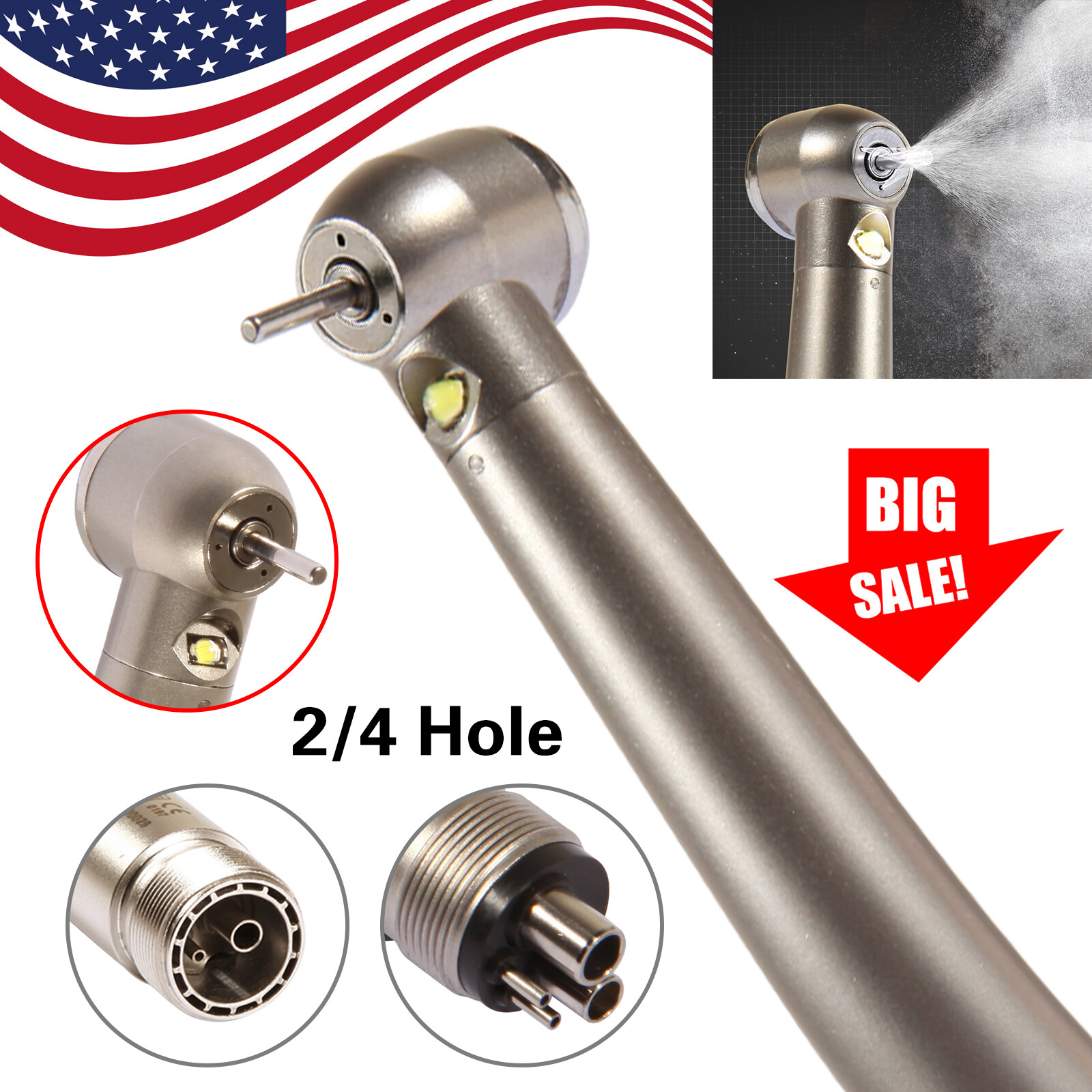 sandent Dental Fiber Optic LED E-generator high speed handpiece 4HOLE/2HOLE
