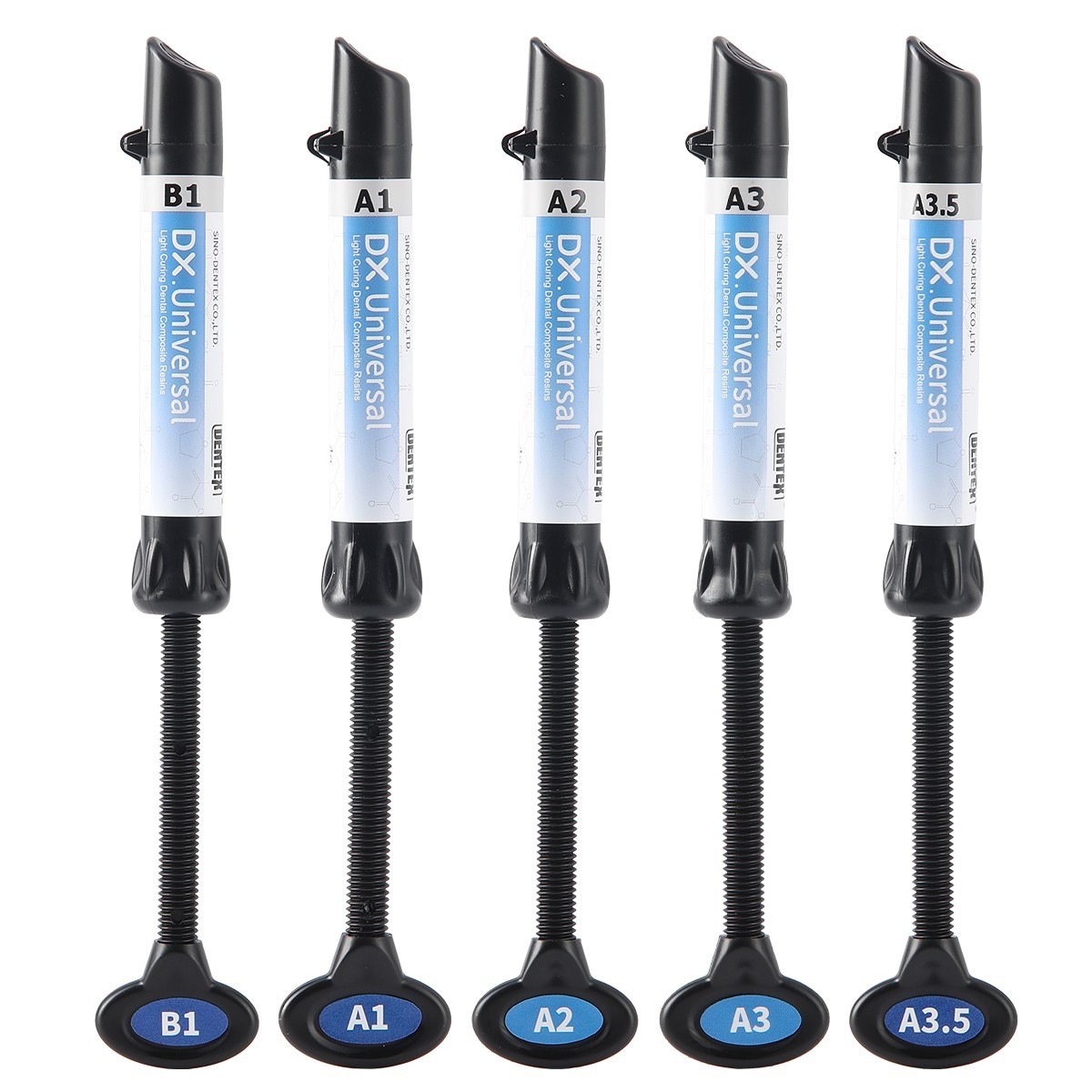 DENTEX Dental Light Cure Composite Resin Syringe Kit Shade A1 A2 A3 A3.5 B1