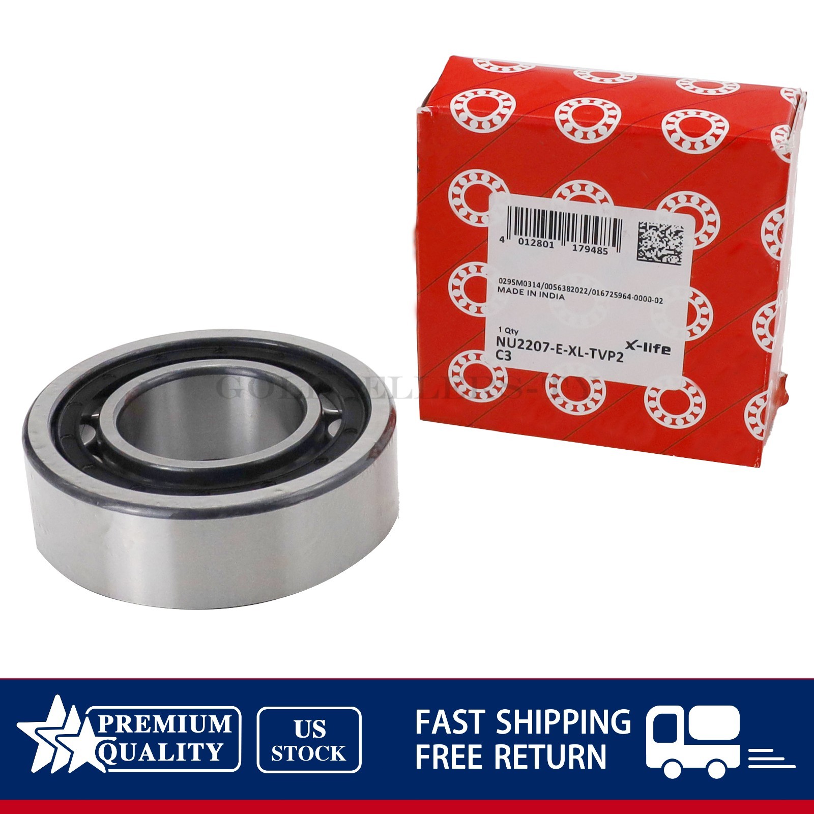 Cylindrical Roller Bearing Fits For FAG NU2207 E XL TVP2 C3 35x72x23mm